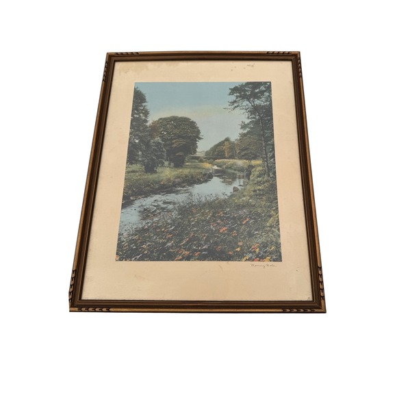 Wallace Nutting Bonny‎ Dale Framed Print Landscape Art Vintage Decor 24x18 - Picture 1 of 2